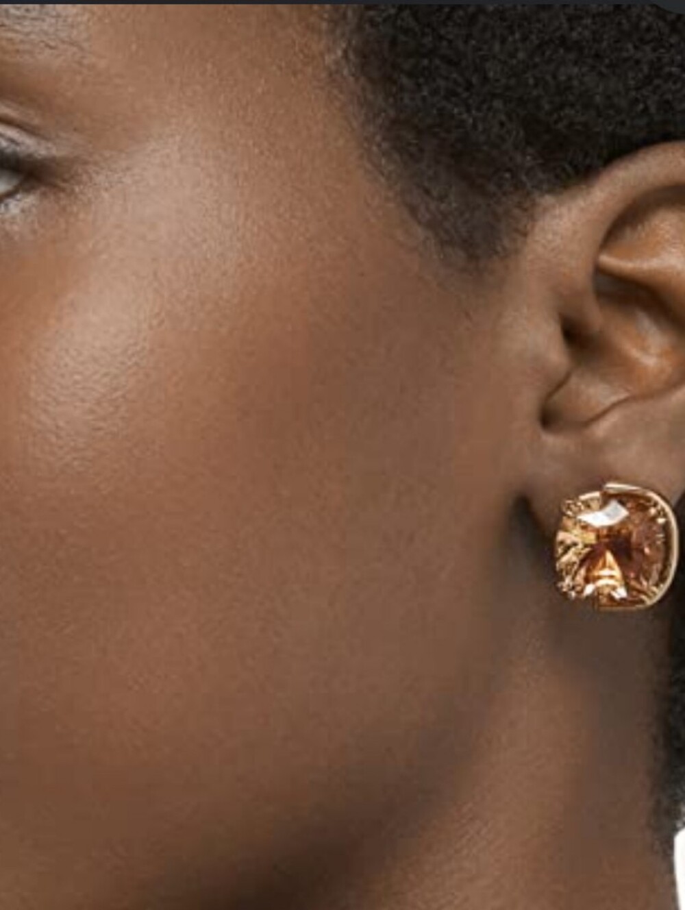 Swarovski Gold-Tone Harmonia Cushion Crystal Stud Earrings